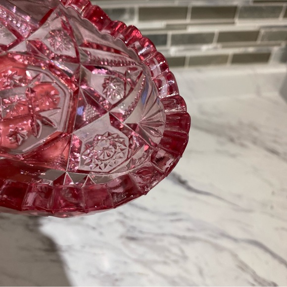 Vintage Pink Glass Decorative Dish candy‎ dish catch all - Picture 7 of 10